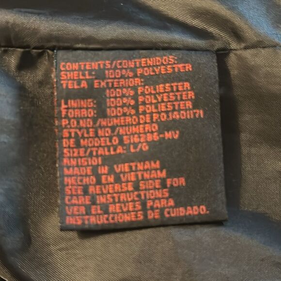 London fog trench rain coat removable hood zipper navy tan women’s size large - Picture 7 of 7